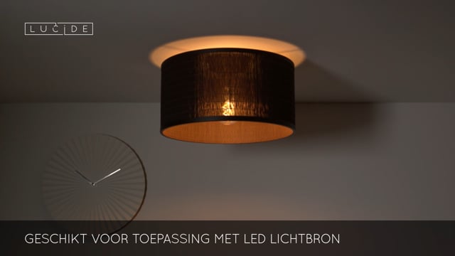 Lucide TAGALOG - Plafonnier - Ø 40 cm - 1xE27 - Noir