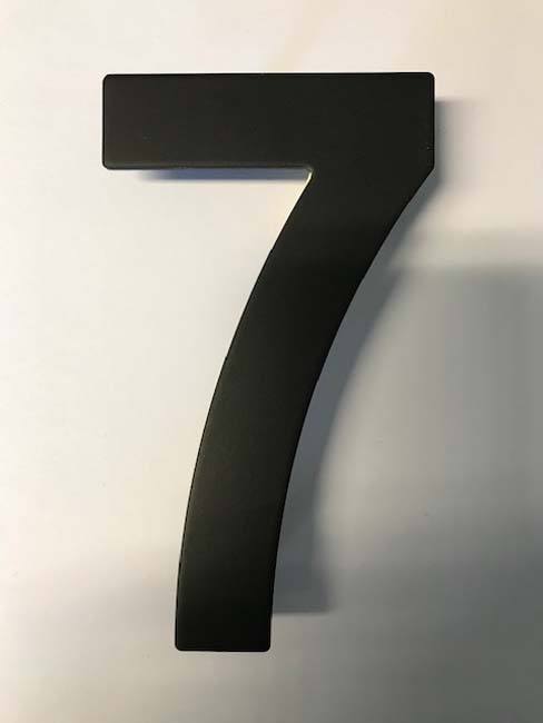 Numéro de maison 7 en inox noir 13 cm