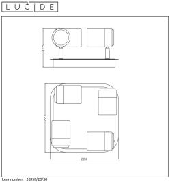 Plafonnier salle de bain - noir - dimmable - GU10 - 4x5W - 3000K - IP44