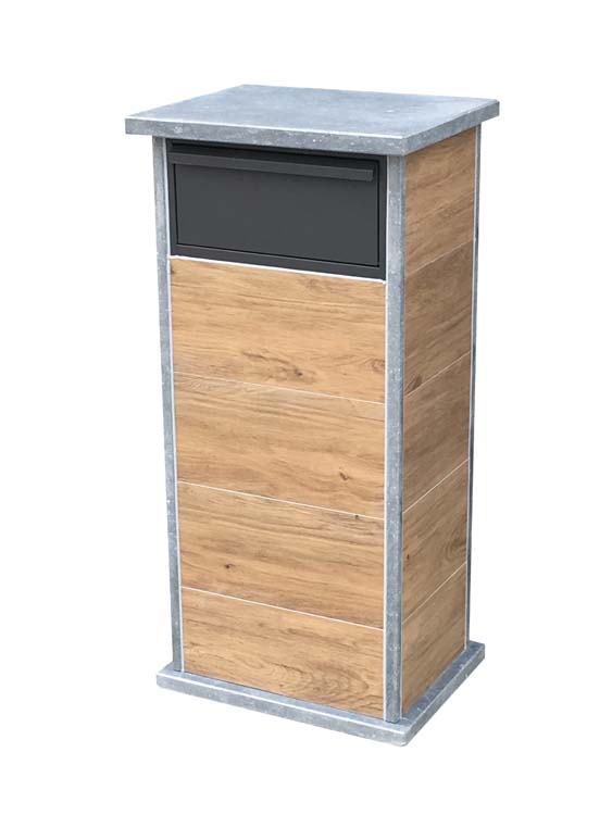 Boîte à colis Hotton pierre bleue Belge & aspect bois