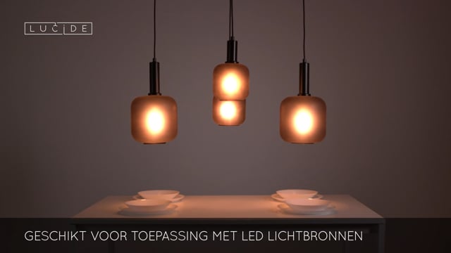 Lucide ELOISE - Suspension - 4xE27 - Noir