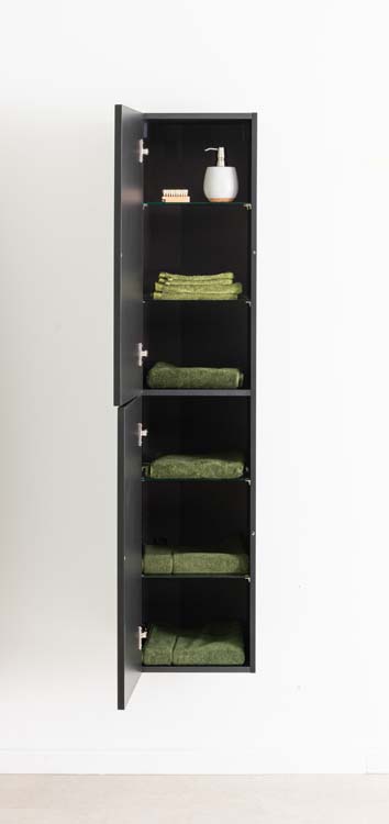 Armoire colonne Sunday noir montage murale 160x35x35cm Armoire colonne Sunday noir montage murale 160x35x35cm