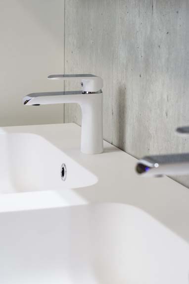 Meuble de salle de bains Puro blanc mat suspendu avec lavabo double blanc mat 140cm
