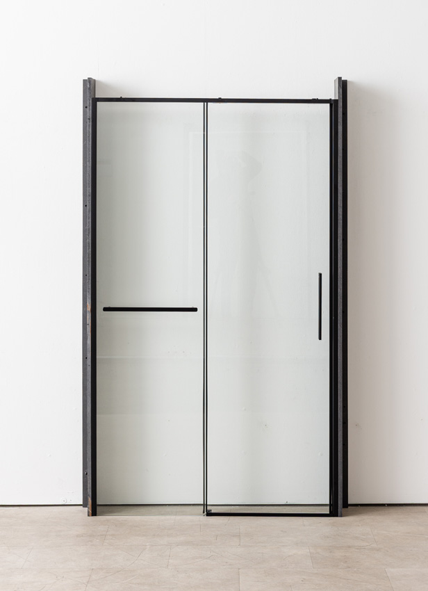 Porte de douche coulissante Ulani noir 138-140x200cm