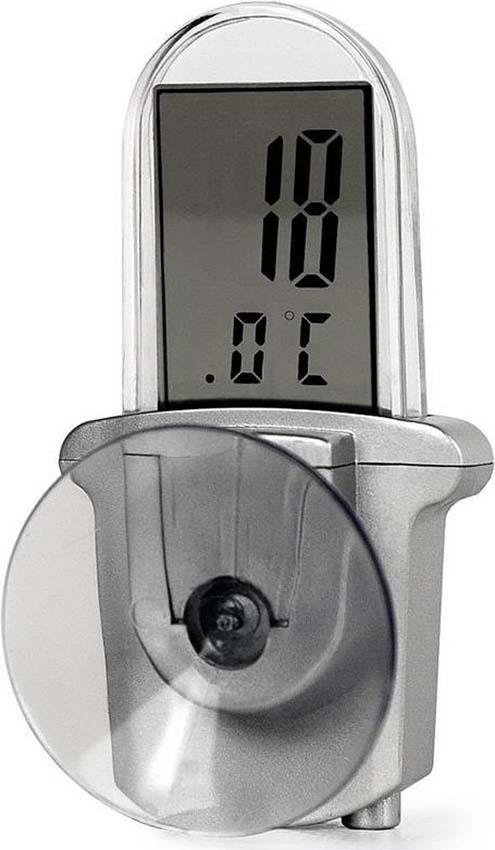 Buitenthermometer met zuignap wit 18cm