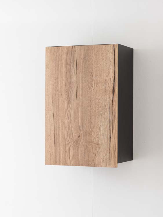 Armoire de cuisine Plenti armoire suspendue noire/aspect bois 50x78cm