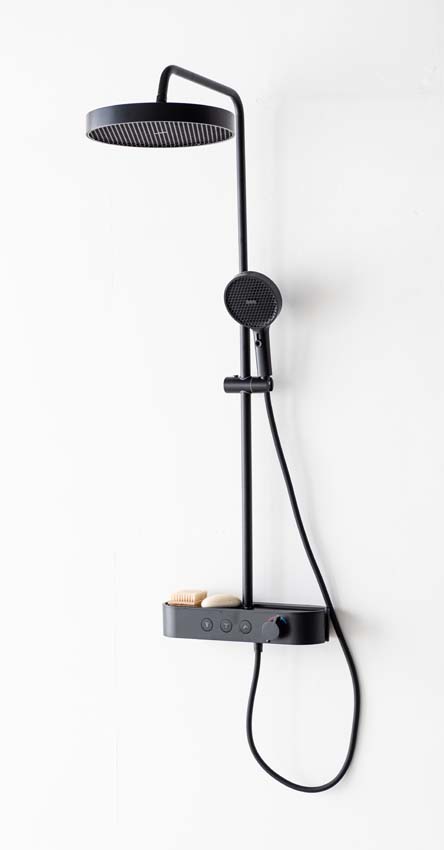 Complete doucheset Vivian thermostatisch mat zwart Complete doucheset Vivian thermostatisch mat zwart