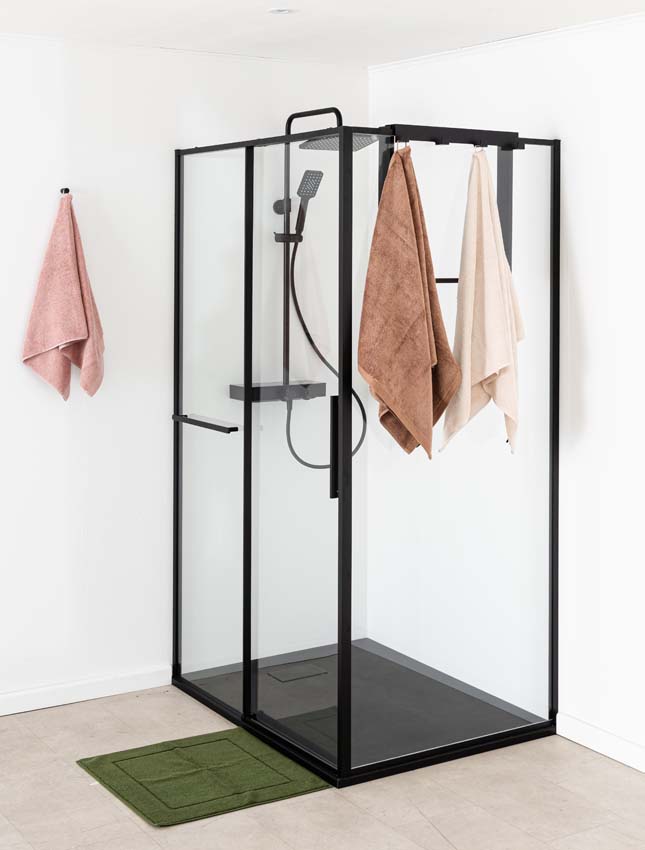 Doucheschuifdeur Ulani zwart 118-120x200cm