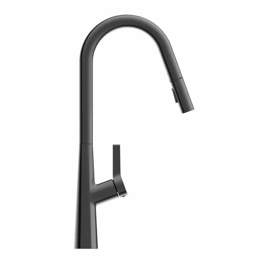 Robinet de cuisine Wasserwerk WK 9 Curve graphite mat avec bec extractible