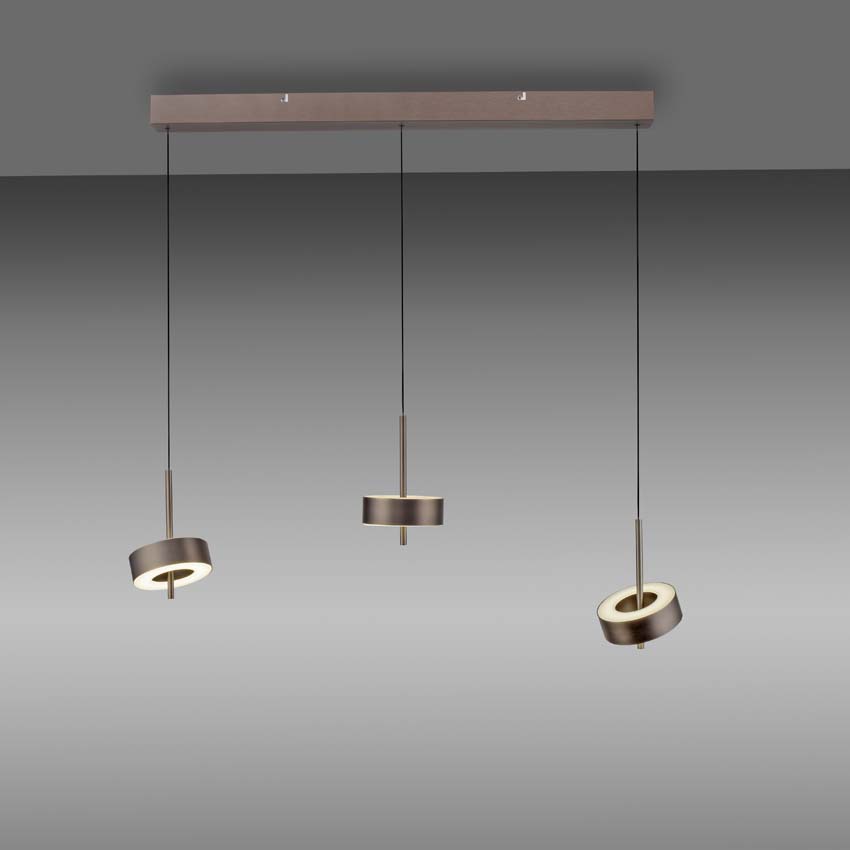 Suspension - Brun - L95cm - LED - 3x9W - 2700-5000K
