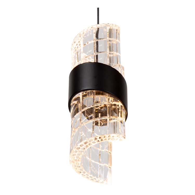 Suspension - noir - Ø13cm - LED - 9W - 2700K
