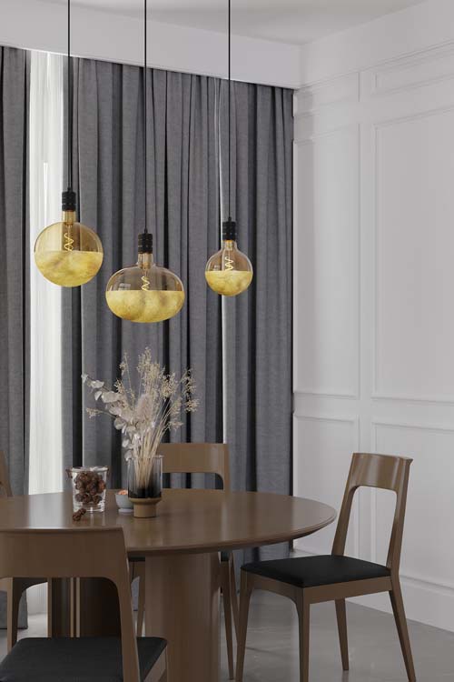Lamp XXL Cobble kopspiegel Gold 100 lumen 1800K E27