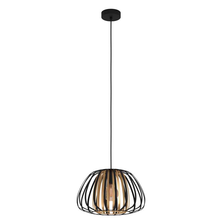 Hanglamp zwart/goud diam 37.5cm E27 40W