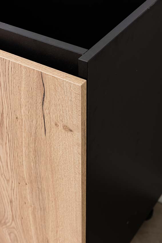 Armoire de cuisine d'angle Plenti chêne/noir 112cm gauche