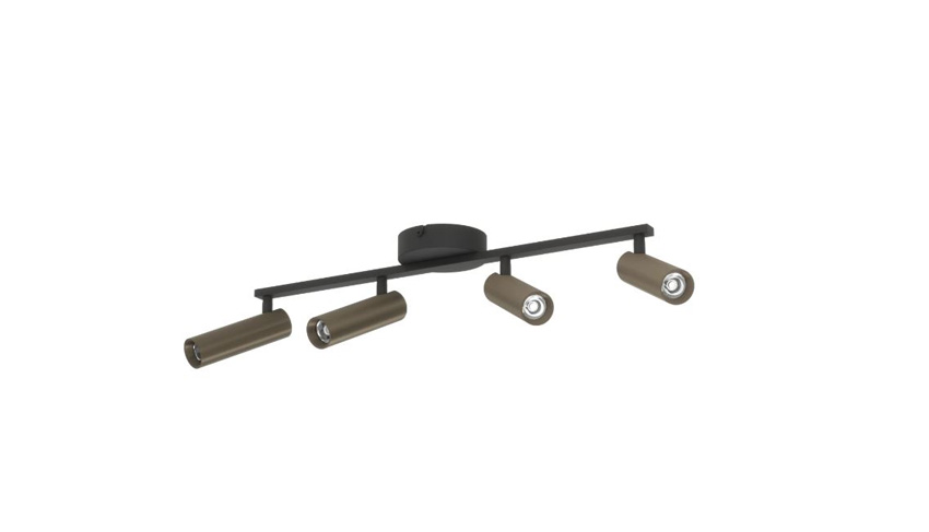 Opbouwspot - zwart/brons - 55x5x16cm - LED - 4x5W - 2700/4000/6500K