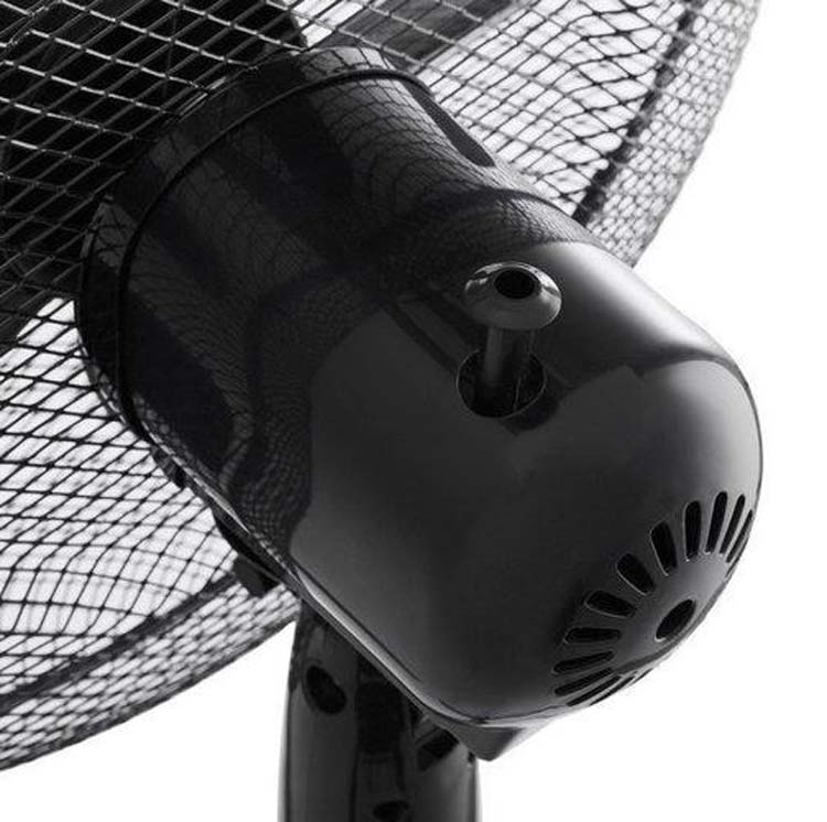 Ventilateur noir sur support H130 cm D40 cm