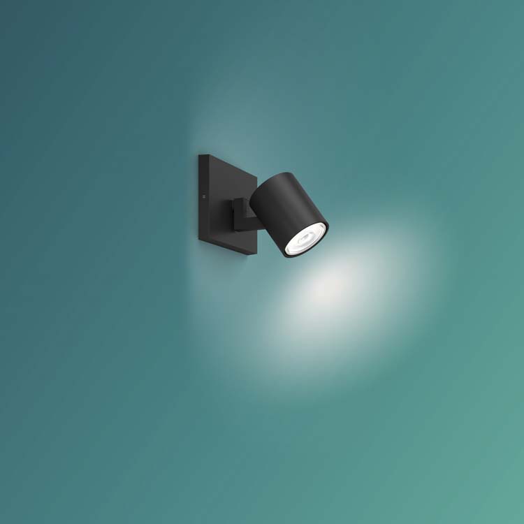 Spot en applique LED single spot Noir 50W