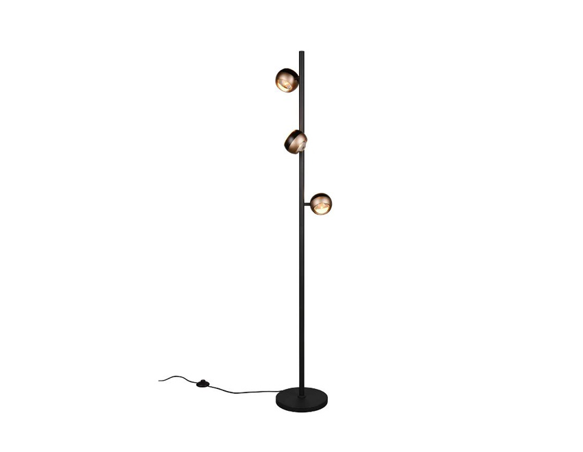 Lampadaire - noir/bronze - 150cm - dimmable - LED - 3x8W - 2300/4000K