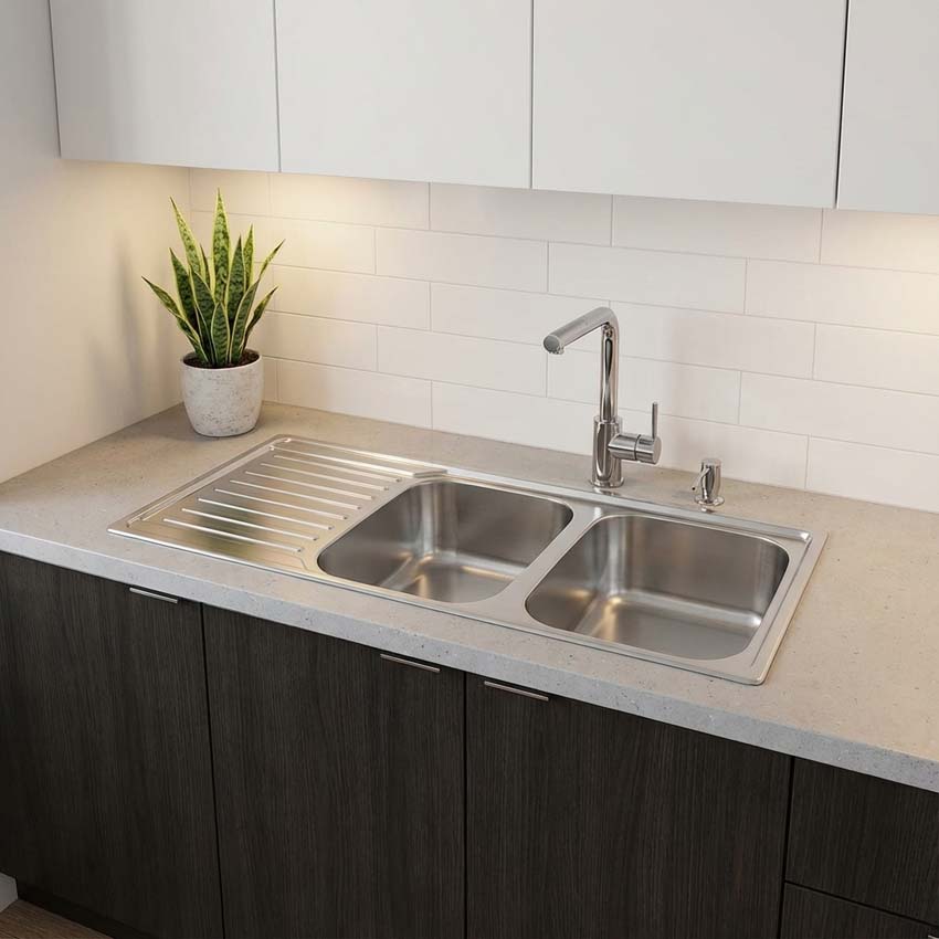 Spoelbak Franke Antea inox 2 bak 116x50cm