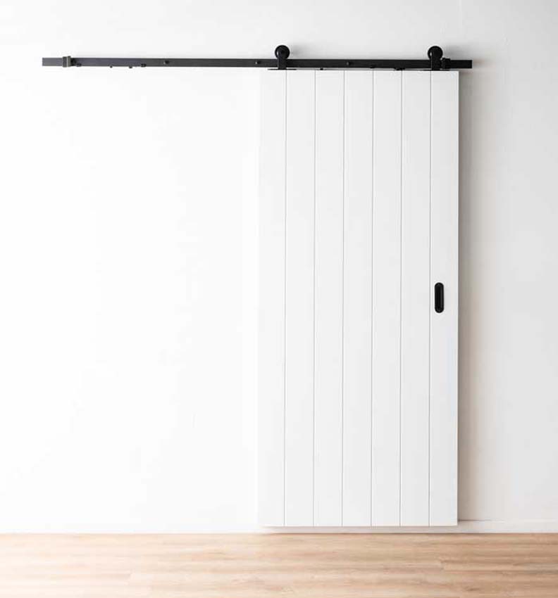 Complete enkele schilder schuifdeur Titus 93x211,5cm + rail antiek zwart