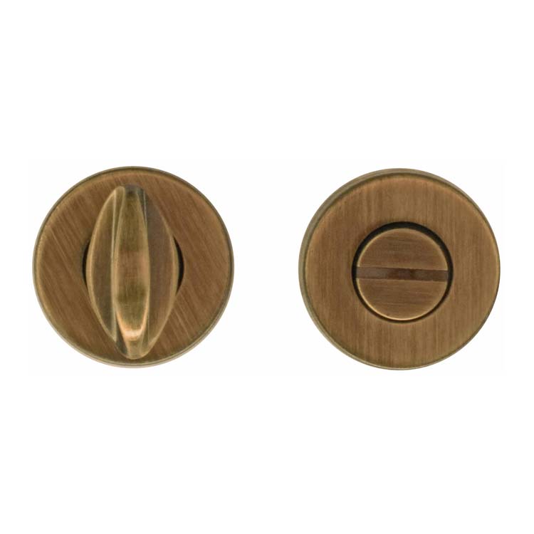 WC garnituur rond klik rozet 45mm brons