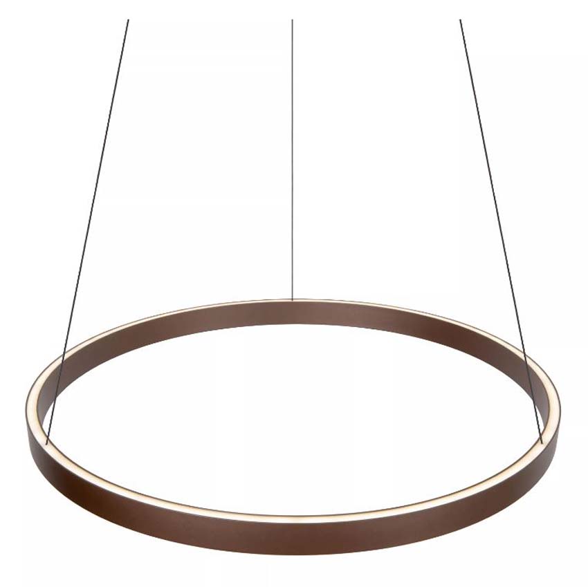 Lucide Vibes Liane - Suspension - Ø80cm - LED Dimmable - CCT - 2x36W 2700K/4000K - Brun rouille