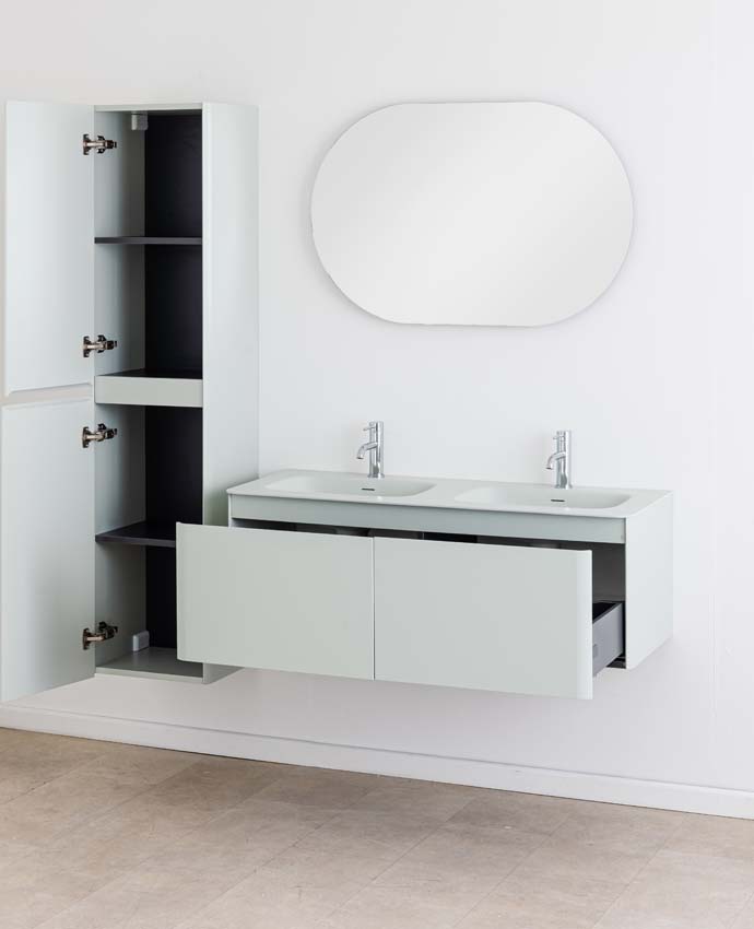 Badkamermeubel Austin mint met dubbele wastafel mat 120cm