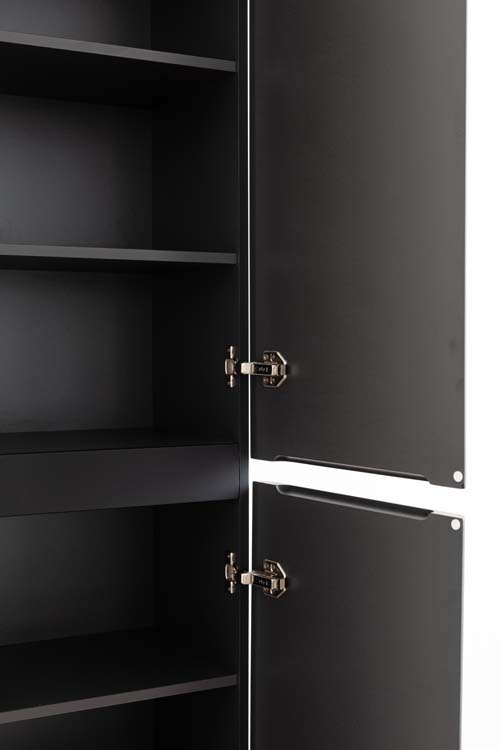 Armoire colonne Julia noir mat suspendue 170x40x35cm