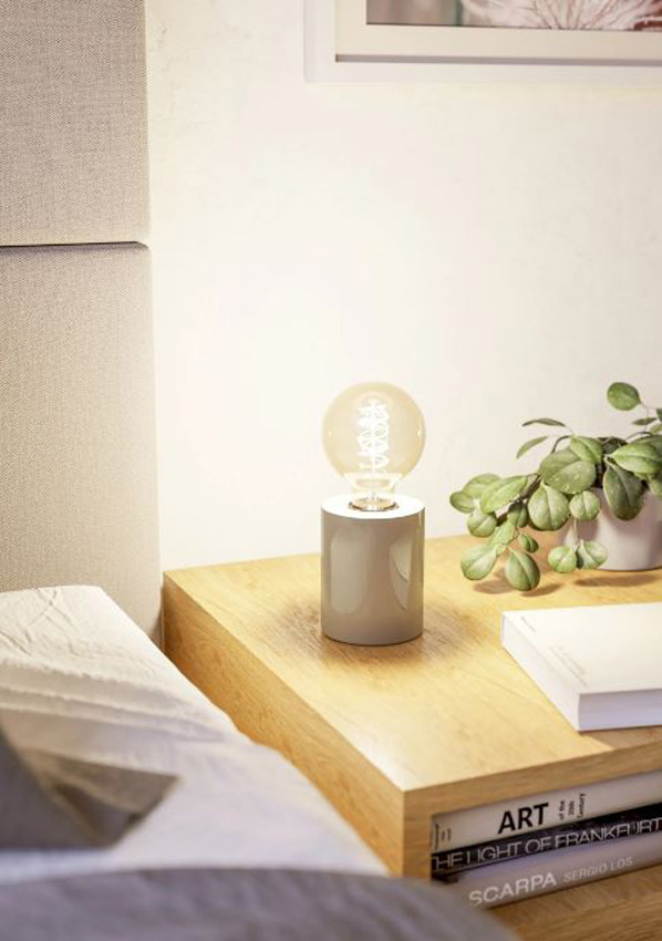 Lampe de table - sable - Ø8x8cm - dimmable - E27 - 1x40W