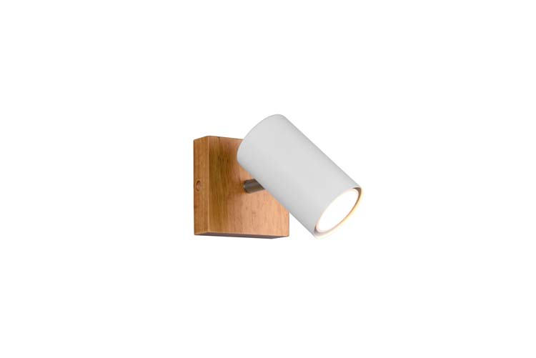 Spot en applique bois/blanc mate 1 spot excl lamp LED possible Spot en applique bois/blanc mate 1 spot excl lamp LED possible