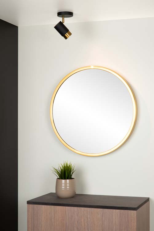 Plafondlamp - zwart/goud - Ø10cm - GU10 - 35W