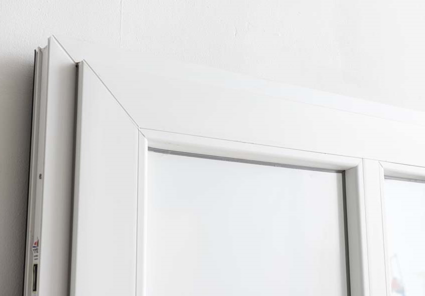 Porte extérieure Lumeo PVC vitrage mat blanc 1100x2100mm droite