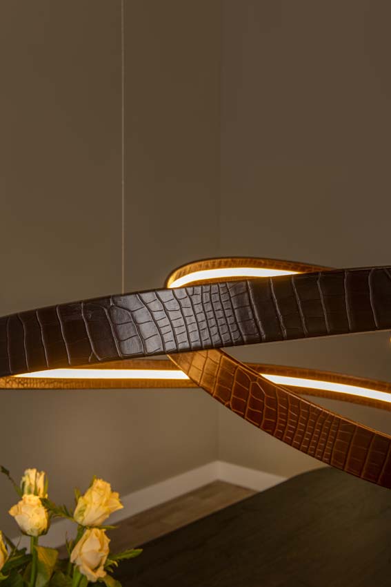 Lucide Premium Slalom - Hanglamp - LED Dimbaar - CCT - 1x80W 2200K/4000K - Koffie
