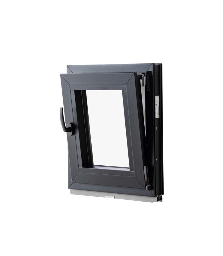 1-VAN Châssis oscillo-battant pvc Elegant noir/noir B700xH800 mm D 1-VAN Châssis oscillo-battant pvc Elegant noir/noir B700xH800 mm D