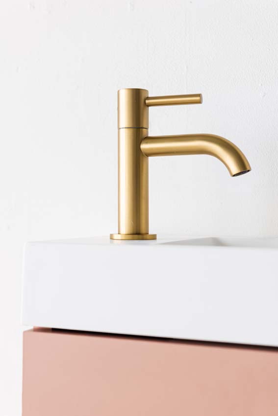 Toiletmeubel Dotan abrikoos wastafel mat wit 45x40x22cm