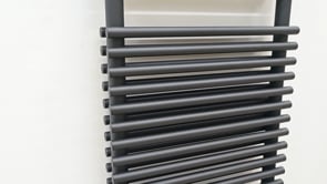 Handdoekradiator Doby 180x50cm dubbel zwart 1484W met verwarmingselement