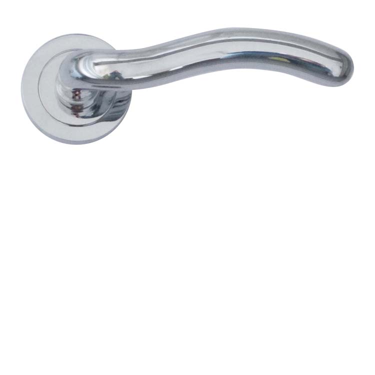 Poignée de porte latina chrome sans rosace
