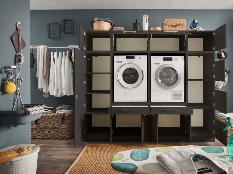 Meuble pour buanderie Decowash set 17 anthracite 235x67,5x200cm