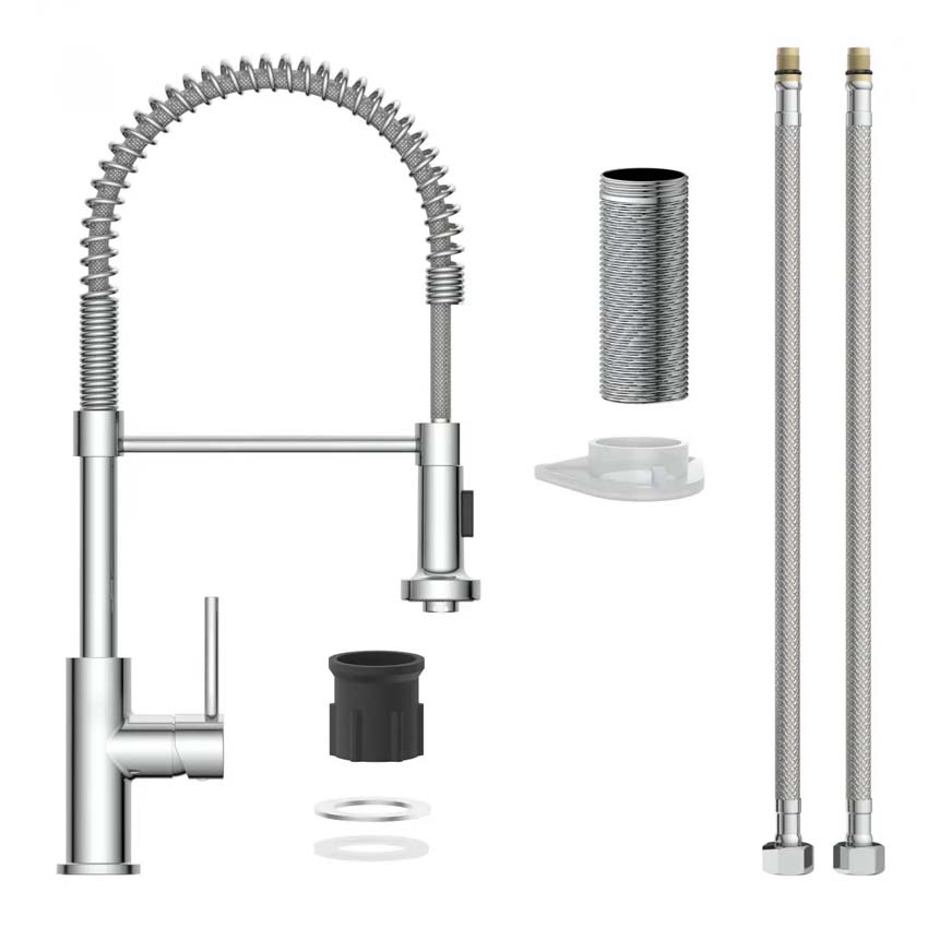 Keukenkraan Blizz chroom met uittrekbare uitloop