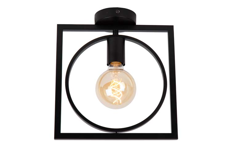 Plafondlamp - zwart - 28cm - E27 - 40W