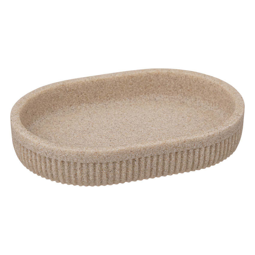 Porte-savon Lou polyrésine beige 13,6x9,8x2,3cm