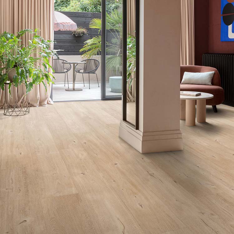 Sol vinyle Floorify Skyfall planche 4,5mm chêne beige 200x24cm