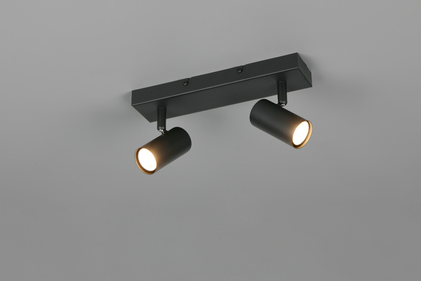 Spot en saillie - noir mat - 26x6x13,5cm - dimmable - GU10/MR11 - 2x5W