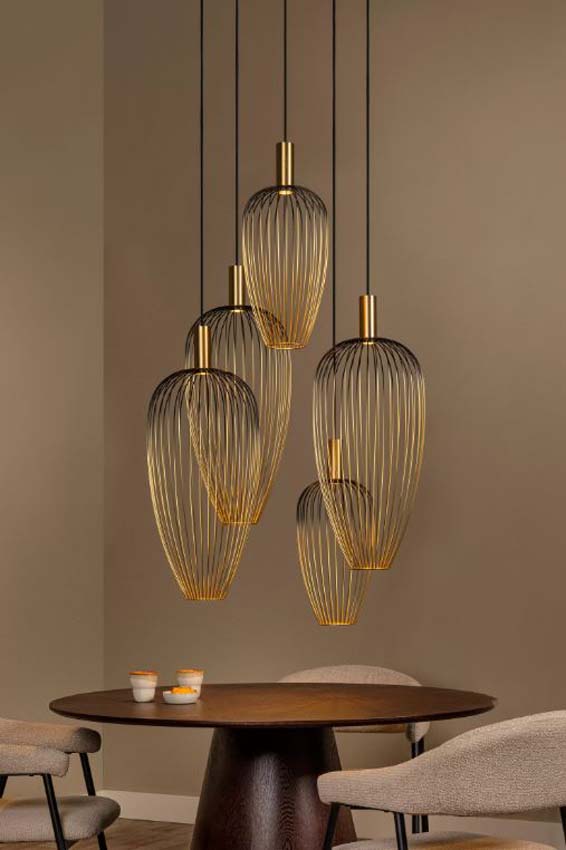 Lucide Vibes Aurelie - Suspension - 5xGU10 (MR11) - Or
