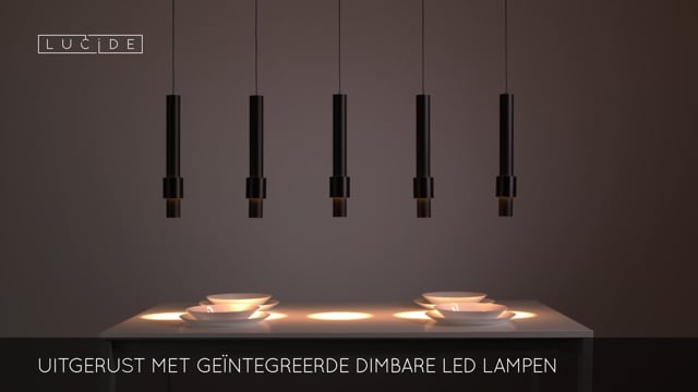 Lucide MARGARY - Hanglamp - LED Dimb. - 5x4,2W 2700K - Zwart Lucide MARGARY - Hanglamp - LED Dimb. - 5x4,2W 2700K - Zwart