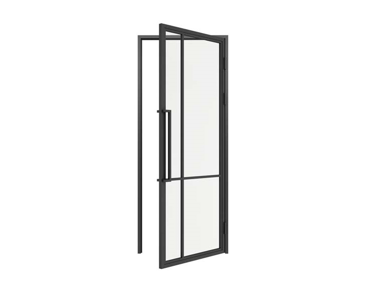 Stalen binnendeur Tara zwart 4R 98x234,9cm links