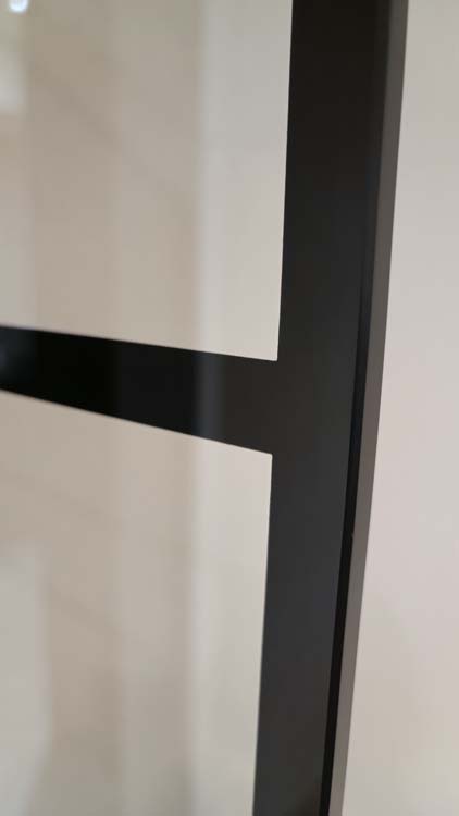 Porte intérieure vitrée complète Murano 4R 78x201cm poignée ronde noire + charnières premium