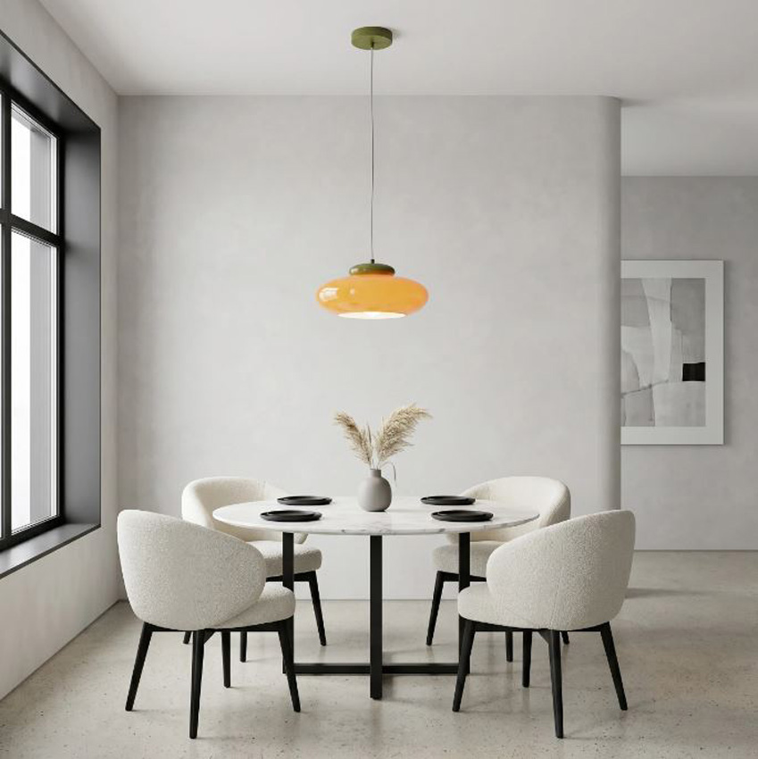Suspension - orange/vert - Ø32x110cm - dimmable - E27 - 1x40W