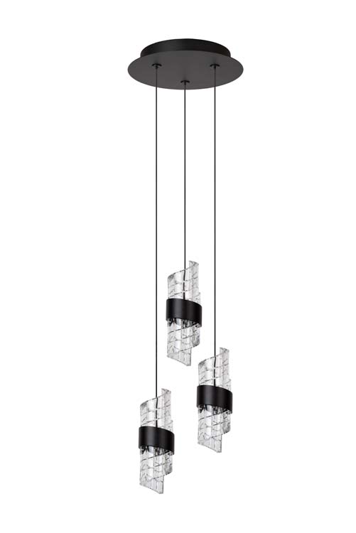 Suspension - noir - Ø25cm - LED - 3x7,8W - 2700K