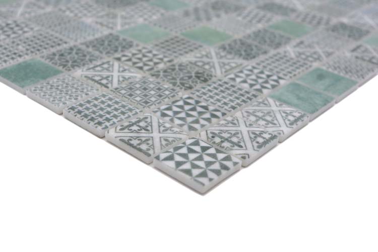 Mozaïek Eco Mix Patchwork groen mat 31,5x31,5cm